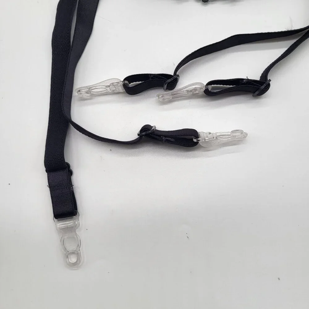 VA BIEN Womens 38B Black Lace Bustier with garters Low Back Sexy Boudoir Goth - Picture 4 of 8